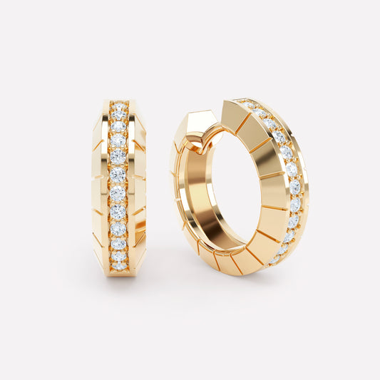 Eternity Engraved Diamond Huggies 15mm