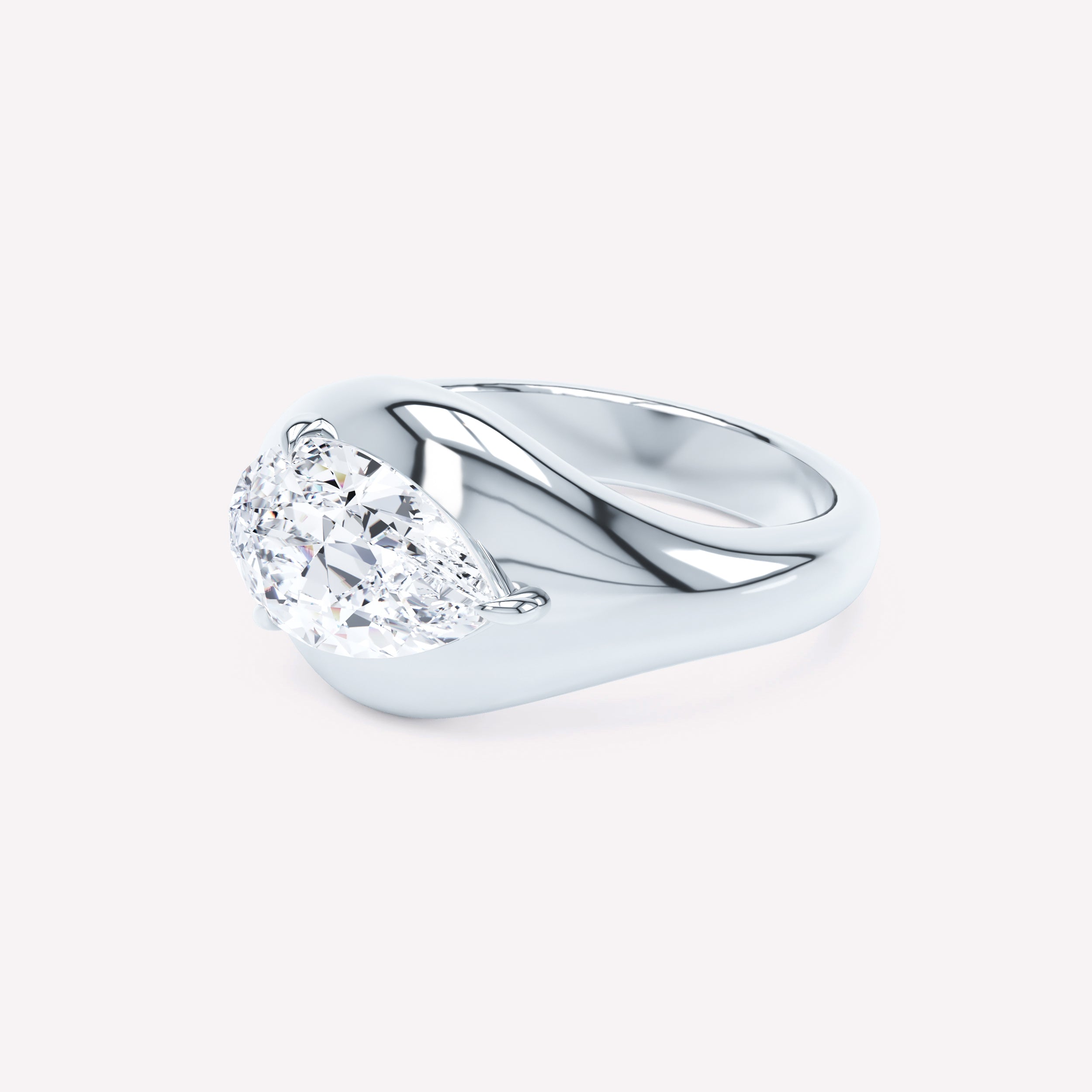 Curve Pear Diamond Ring