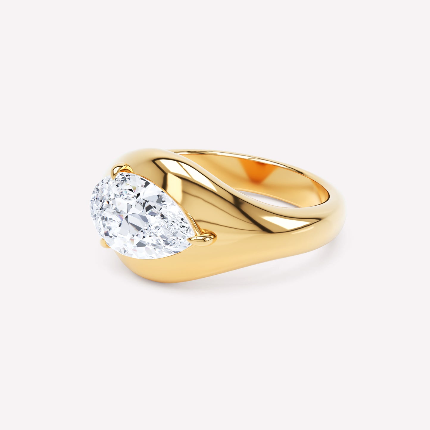 Curve Pear Diamond Ring