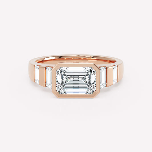 LOEV Diamond Striped Ring