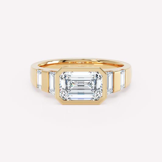 LOEV Diamond Striped Ring