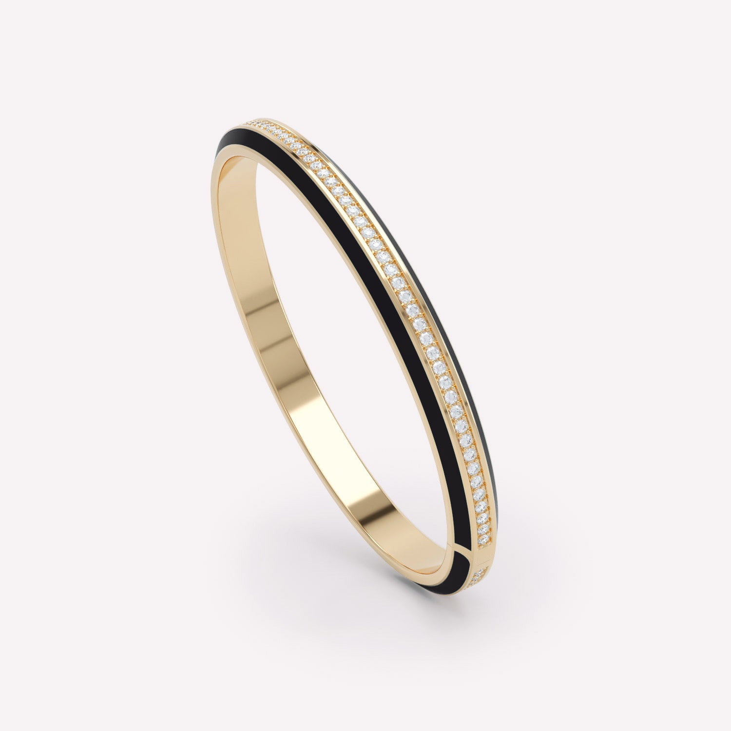 Eternity Black Enamel Diamond Bangle