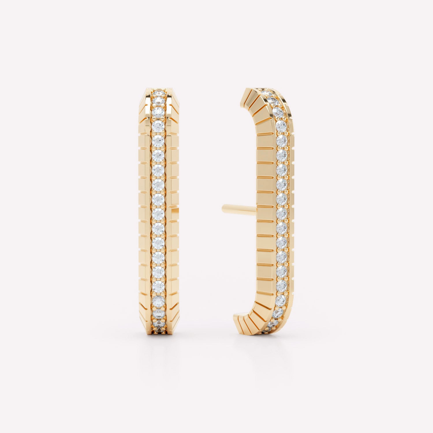 Eternity Engraved Diamond Ear Cuffs