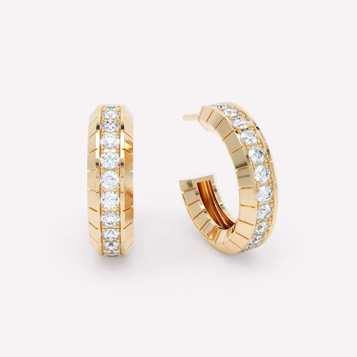 Eternity Engraved Diamond Hoops