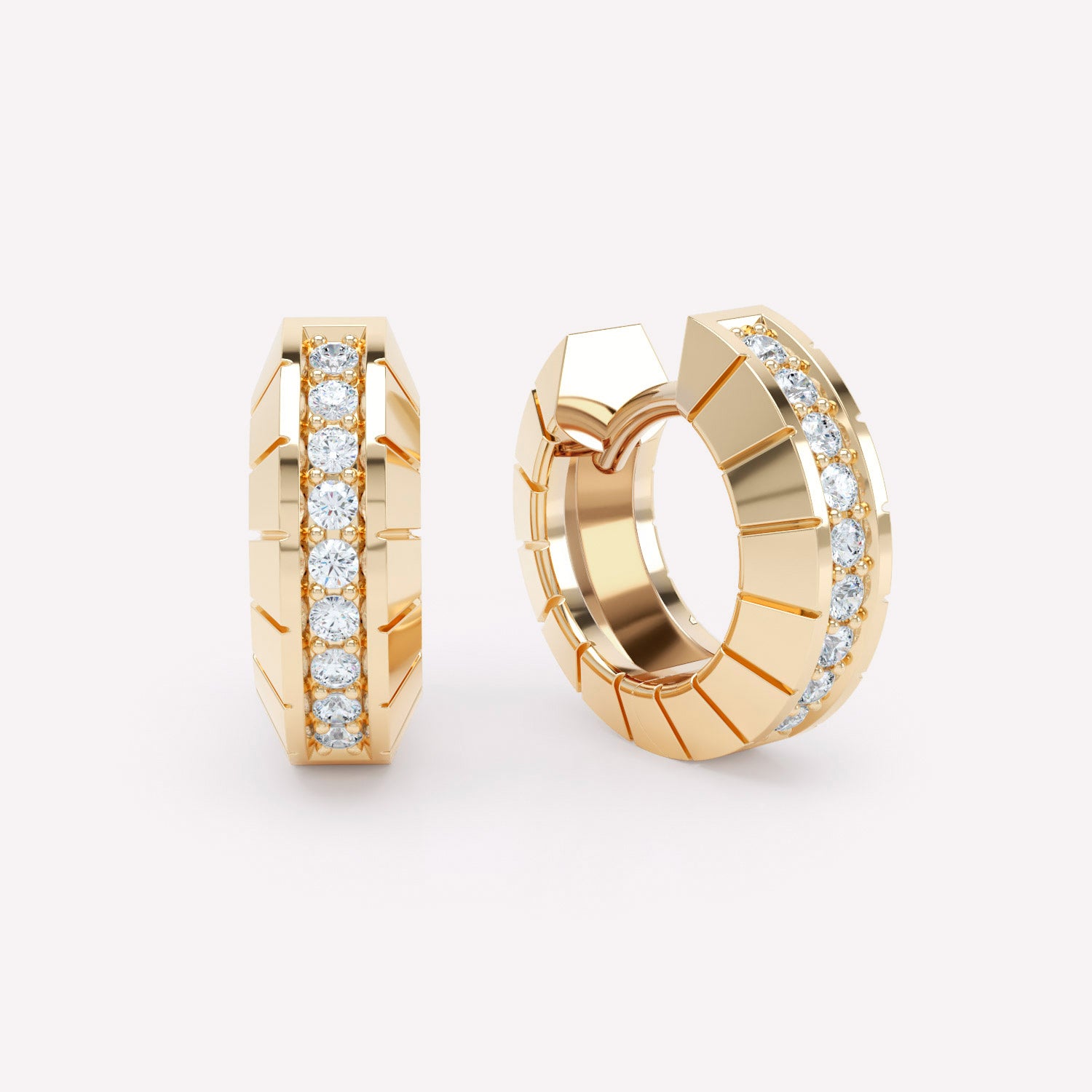 Eternity Engraved Diamond Huggies