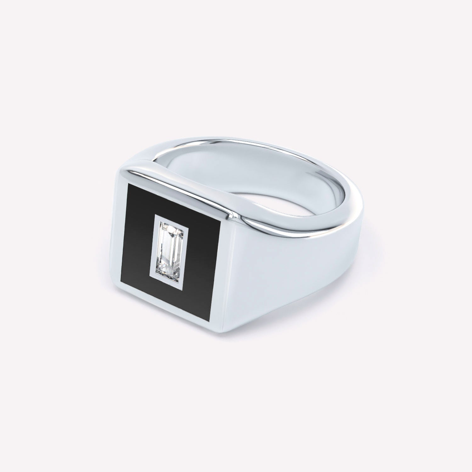 Eternity Black Enamel Signet Ring