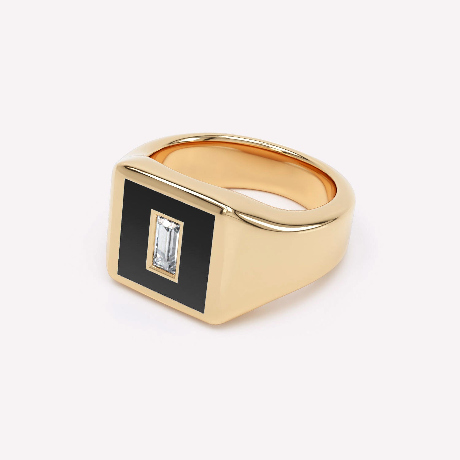 Eternity Black Enamel Signet Ring